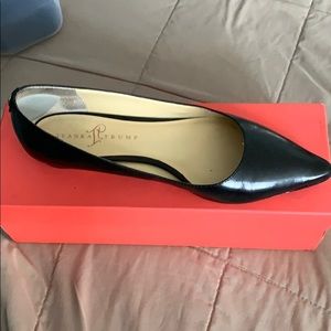 Black leather IT flats